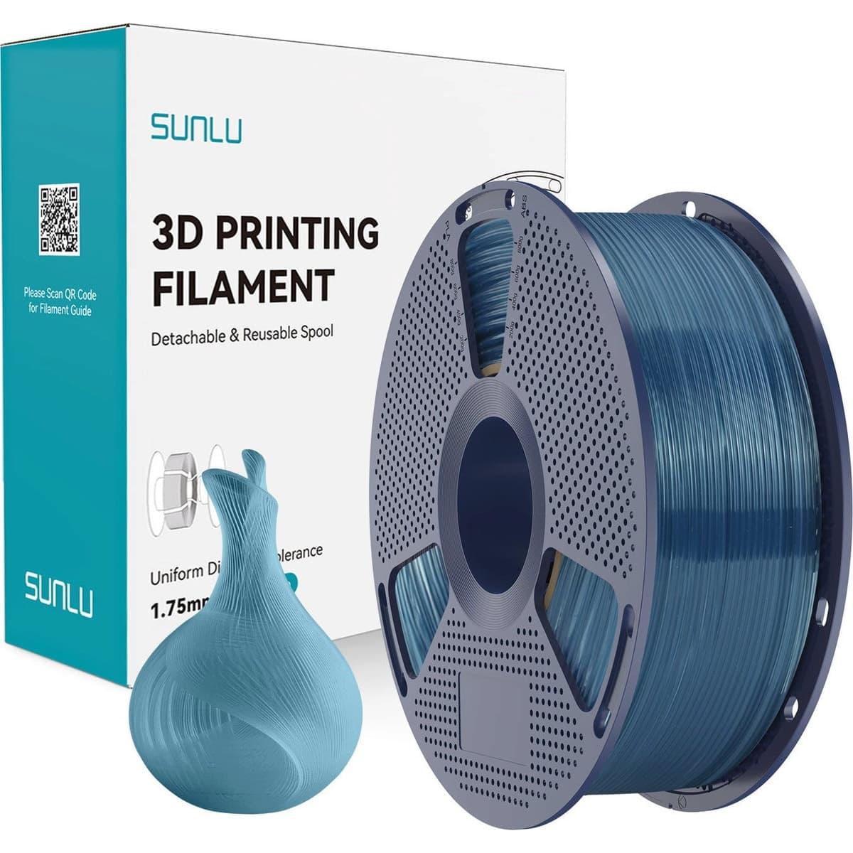 فیلامنت PLA Sunlu آبی اقیانوسی شفاف مات 1.75mm 1 Kg فیلامنت PLA Sunlu آبی اقیانوسی شفاف مات 1.75mm 1 Kg