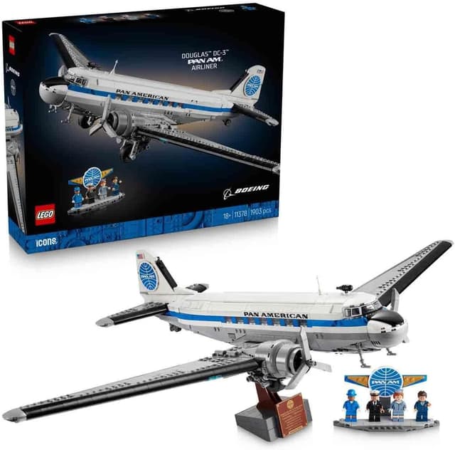 لگو Icons Douglas DC-3 PAN AM هواپیما مدل 11378 لگو Icons Douglas DC-3 PAN AM هواپیما مدل 11378