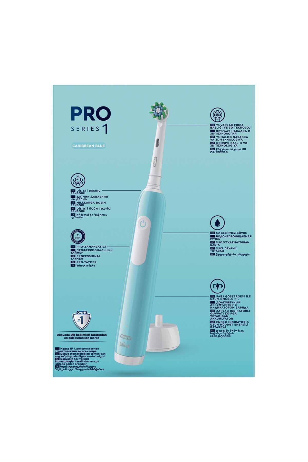 مسواک شارژی دوقلو Oral-B مشکی و آبی مدل Pro Series 1 مسواک شارژی دوقلو Oral-B مشکی و آبی مدل Pro Series 1