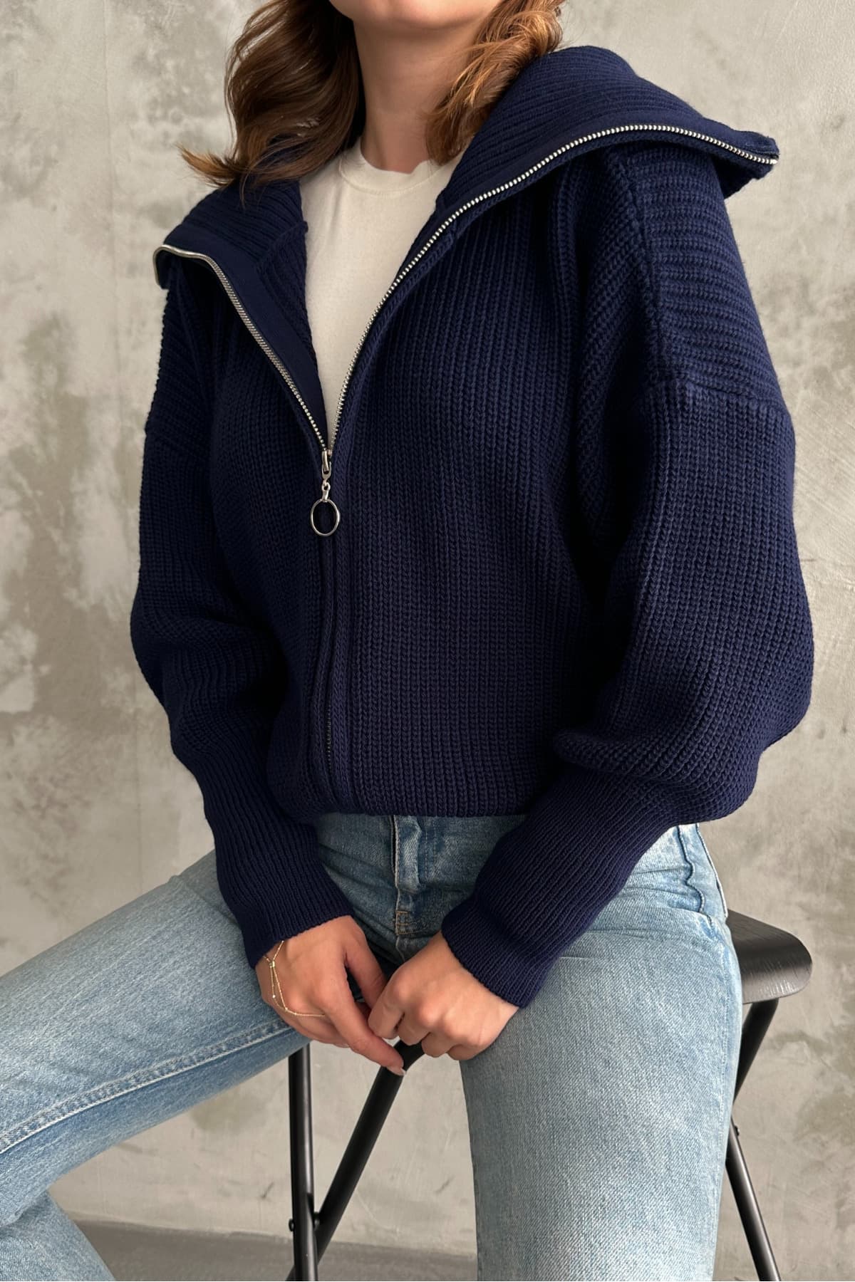 هیرکا بافت مردانه macharel jeans سرمهای یقه برگردان زیپدار هیرکا بافت مردانه macharel jeans سرمهای یقه برگردان زیپدار