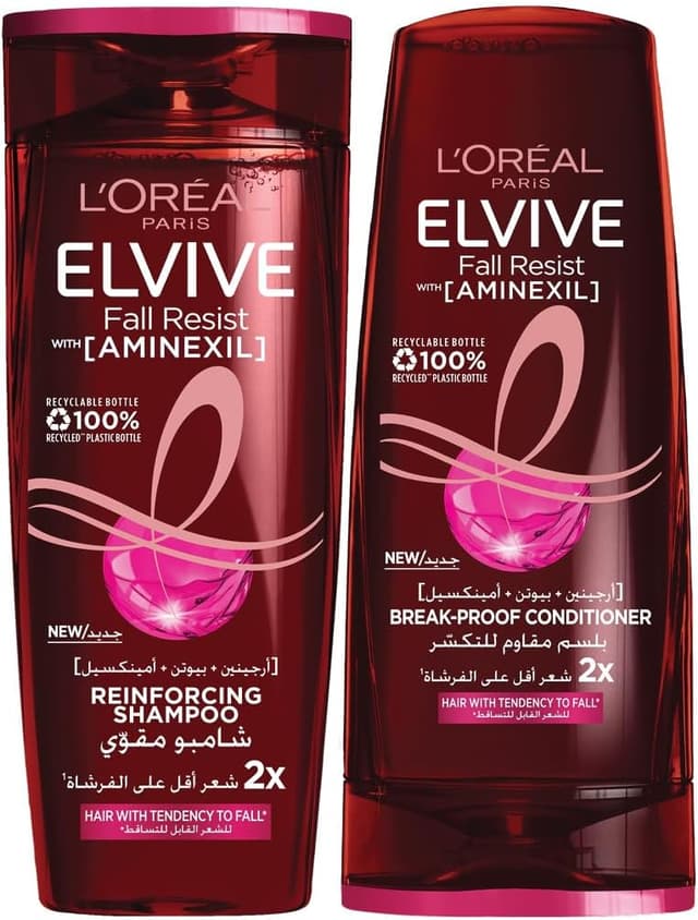 شامپو و نرمکننده مو L'Oreal Paris Elvive Full Resist برای موهای ضعیف و شکننده 400ml + 360ml شامپو و نرمکننده مو L'Oreal Paris Elvive Full Resist برای موهای ضعیف و شکننده 400ml + 360ml