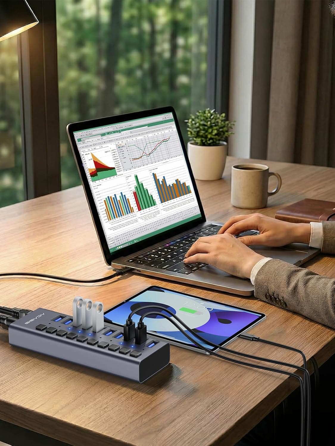 هاب ACASIS 10 پورت USB 3.2 با انتقال داده 10Gbps و آداپتور 48W هاب ACASIS 10 پورت USB 3.2 با انتقال داده 10Gbps و آداپتور 48W