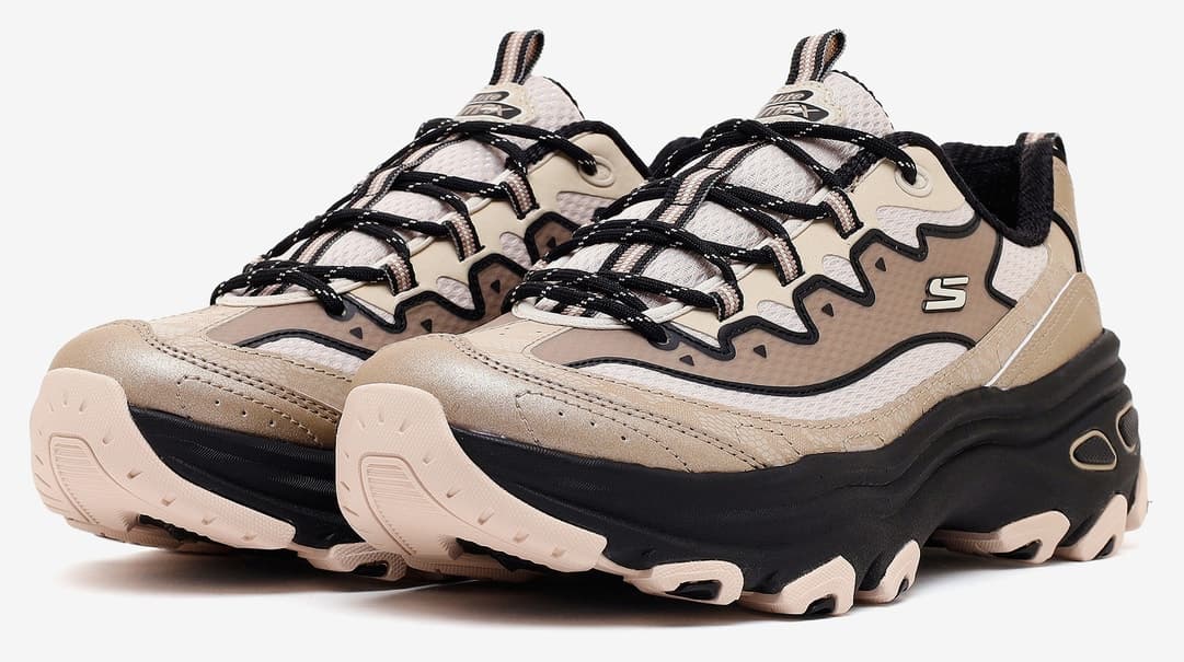 کفش زنانه Skechers اوتدور بژ مدل D'lite MAX 180399 TPBK کفش زنانه Skechers اوتدور بژ مدل D'lite MAX 180399 TPBK