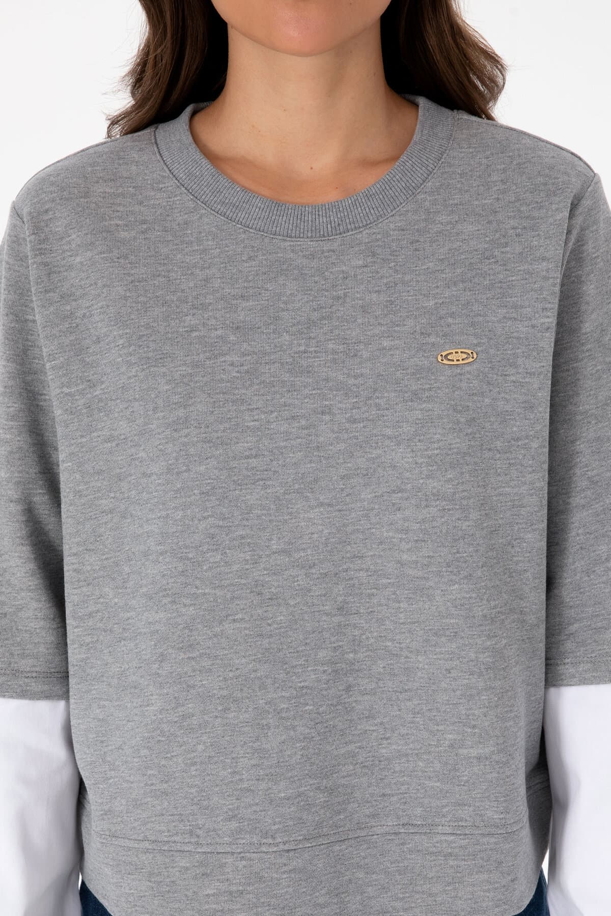 سوئیشرت زنانه U.S. Polo Assn. خاکستری ملانژ یقه گرد مدل 50315303-VR086 سوئیشرت زنانه U.S. Polo Assn. خاکستری ملانژ یقه گرد مدل 50315303-VR086