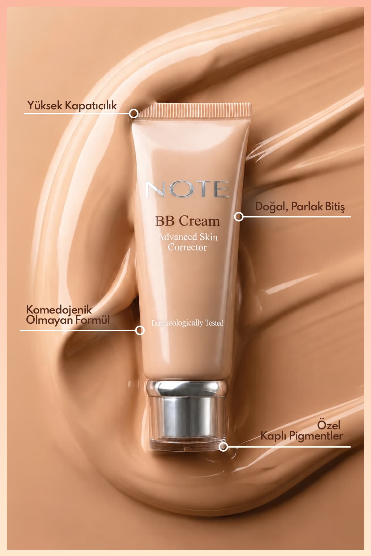 بی بی کرم Note Cosmetics SPF 15 مرطوبکننده پوشش قوی مدل 100 سفید چینی بی بی کرم Note Cosmetics SPF 15 مرطوبکننده پوشش قوی مدل 100 سفید چینی