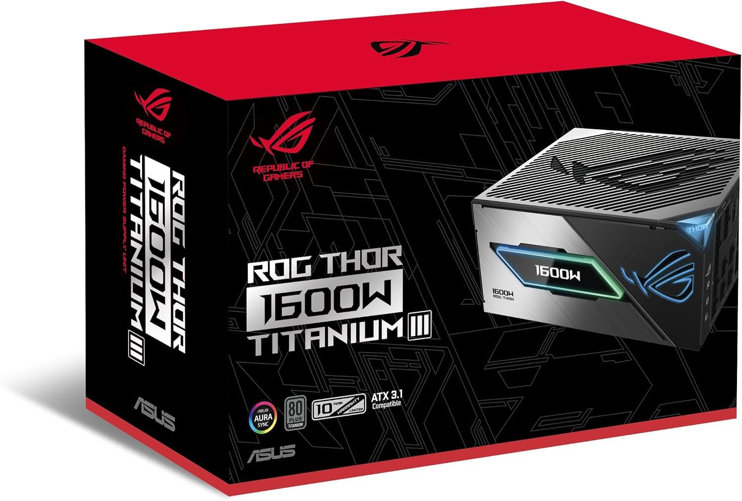 منبع تغذیه گیمینگ ASUS ROG Thor 1600W Titanium III EVO تمام ماژولار مشکی مدل 90YE00VB-B0NA00 منبع تغذیه گیمینگ ASUS ROG Thor 1600W Titanium III EVO تمام ماژولار مشکی مدل 90YE00VB-B0NA00