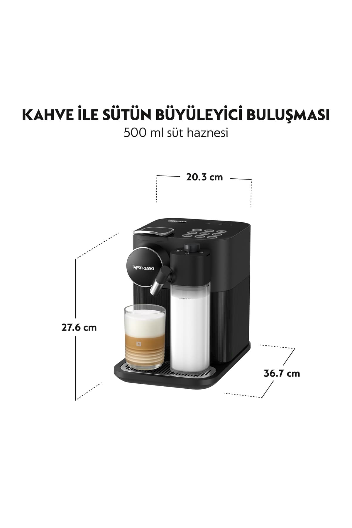 دستگاه اسپرسوساز Nespresso Gran Latissima مشکی با سیستم شیر مدل F541 دستگاه اسپرسوساز Nespresso Gran Latissima مشکی با سیستم شیر مدل F541