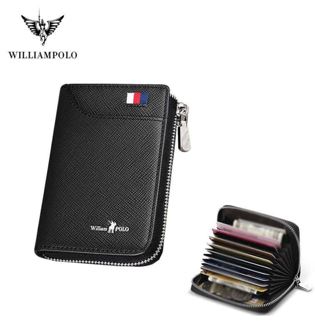 کیف پول مردانه WİLLİAMPOLO چرم طبیعی مشکی جاکارتی کیف پول مردانه WİLLİAMPOLO چرم طبیعی مشکی جاکارتی