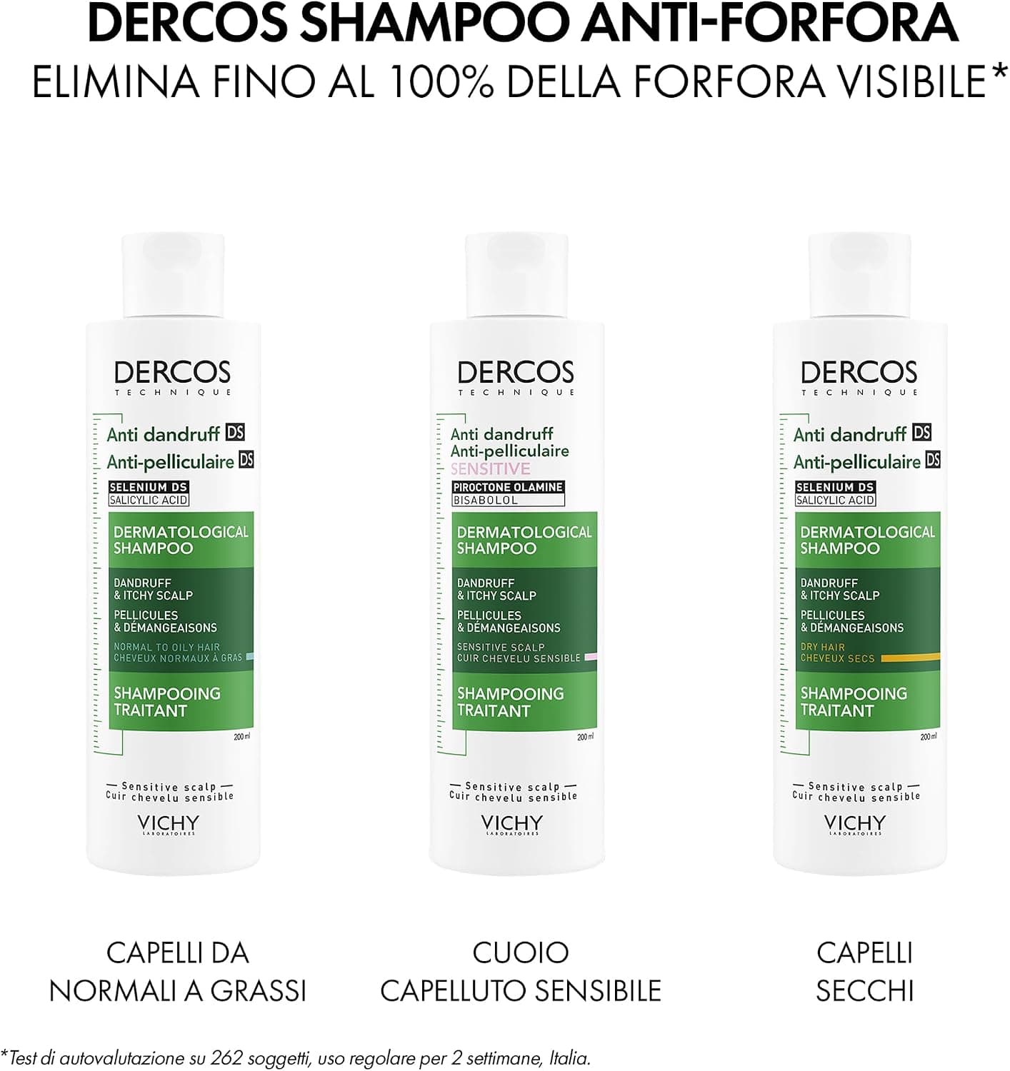 شامپو ضد شوره Dercos مخصوص پوست سر حساس VICHY 200 ml شامپو ضد شوره Dercos مخصوص پوست سر حساس VICHY 200 ml