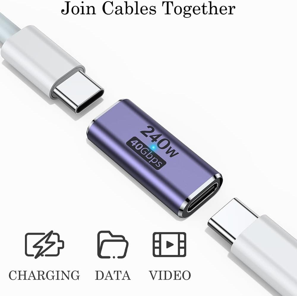 کوپلر USB-C بسته 2 عددی AuviPal پشتیبانی از شارژ 240W کوپلر USB-C بسته 2 عددی AuviPal پشتیبانی از شارژ 240W