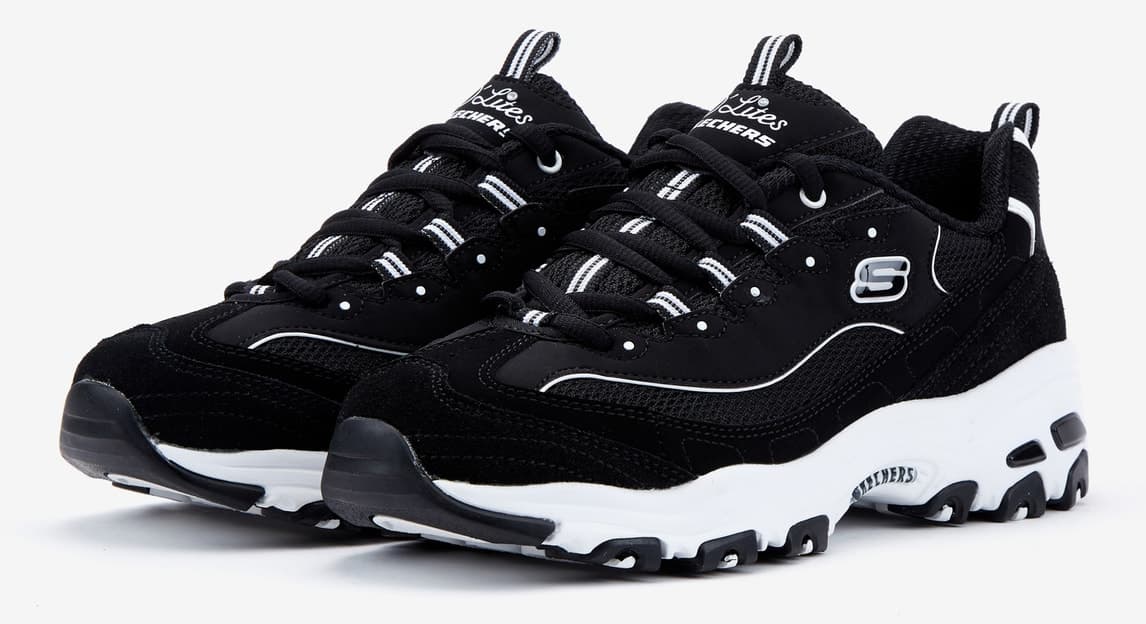 کفش اسنیکرز زنانه Skechers مشکی D'lites MARCH FORWARD مدل 13148 BKW کفش اسنیکرز زنانه Skechers مشکی D'lites MARCH FORWARD مدل 13148 BKW