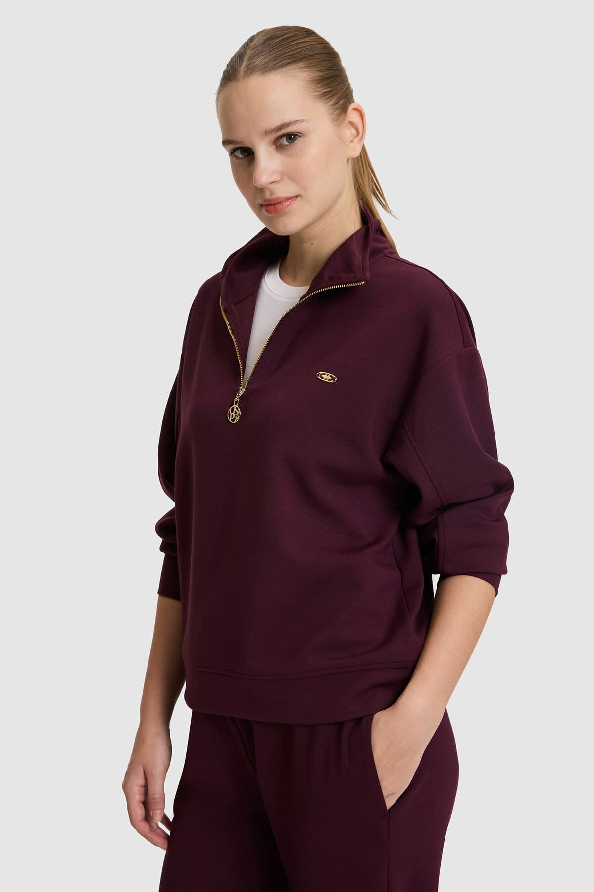 سوئیشرت زنانه U.S. Polo Assn. بوردو مدل 50333502-VR180 سوئیشرت زنانه U.S. Polo Assn. بوردو مدل 50333502-VR180