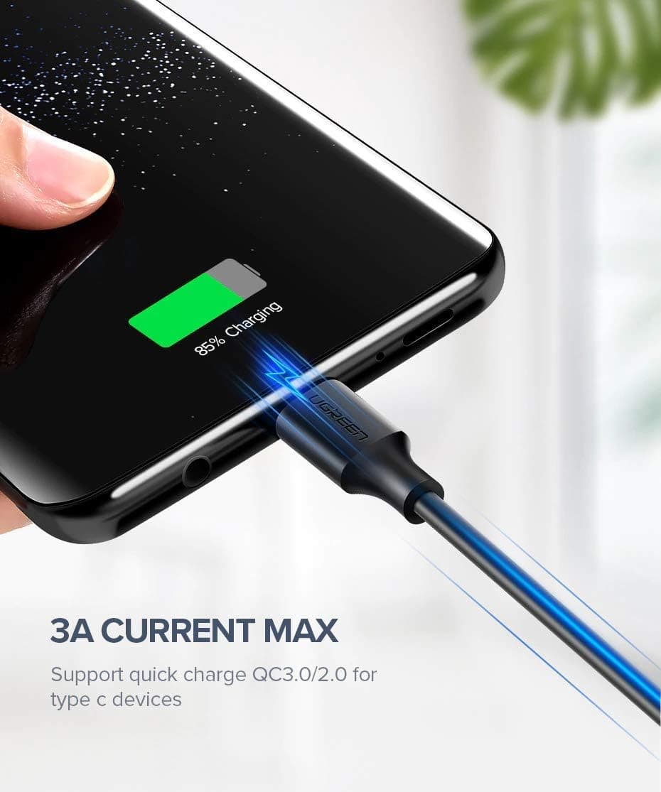 کابل شارژ و انتقال داده USB Type-C UGREEN سفید 1 Metre کابل شارژ و انتقال داده USB Type-C UGREEN سفید 1 Metre