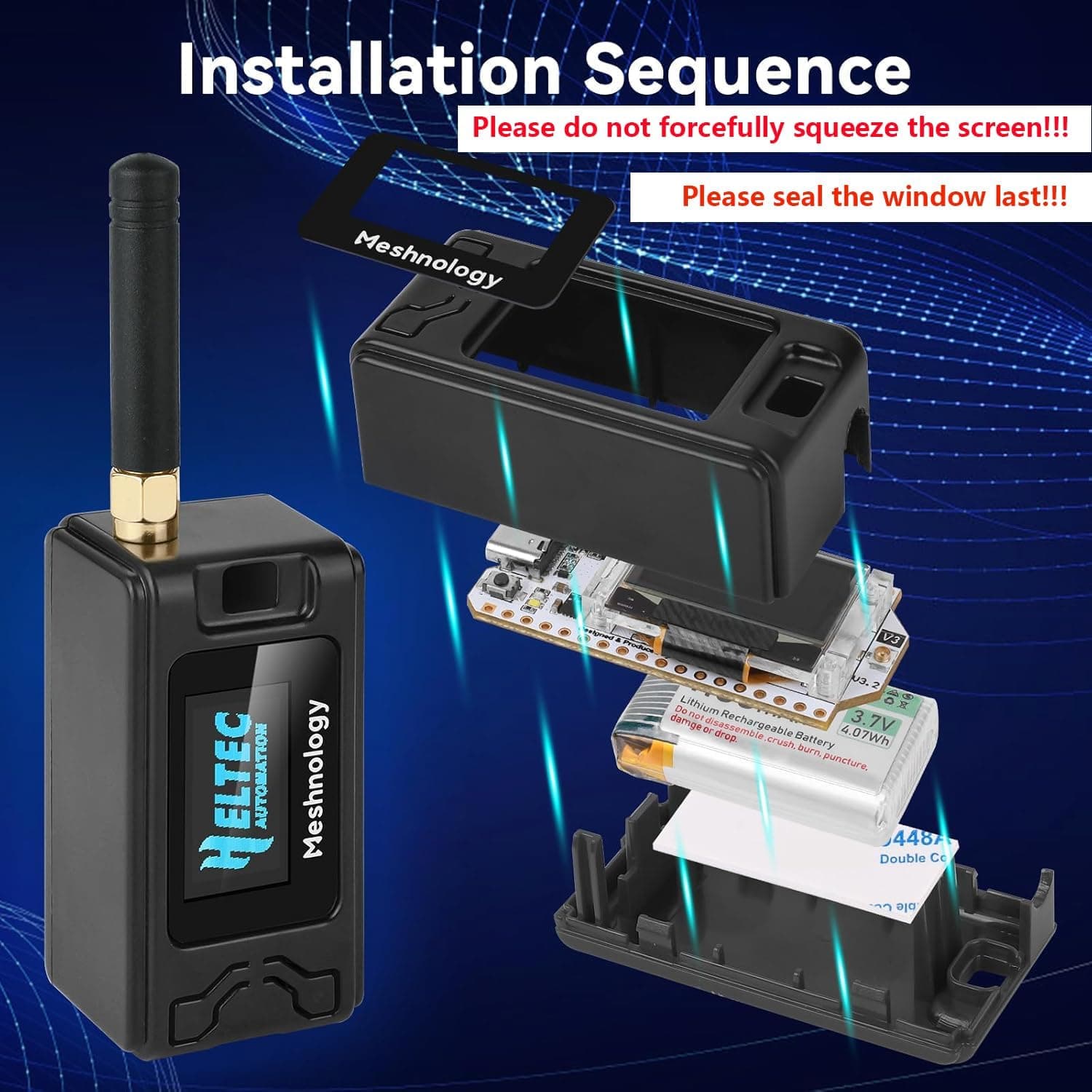 برد ESP32 LoRa V3 Meshnology با باتری 1100mAh مدل N30 مشکی برد ESP32 LoRa V3 Meshnology با باتری 1100mAh مدل N30 مشکی