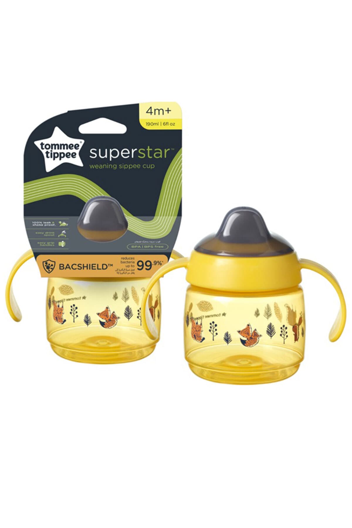 لیوان آموزشی ضدچکه Tommee Tippee زرد 190 ml لیوان آموزشی ضدچکه Tommee Tippee زرد 190 ml