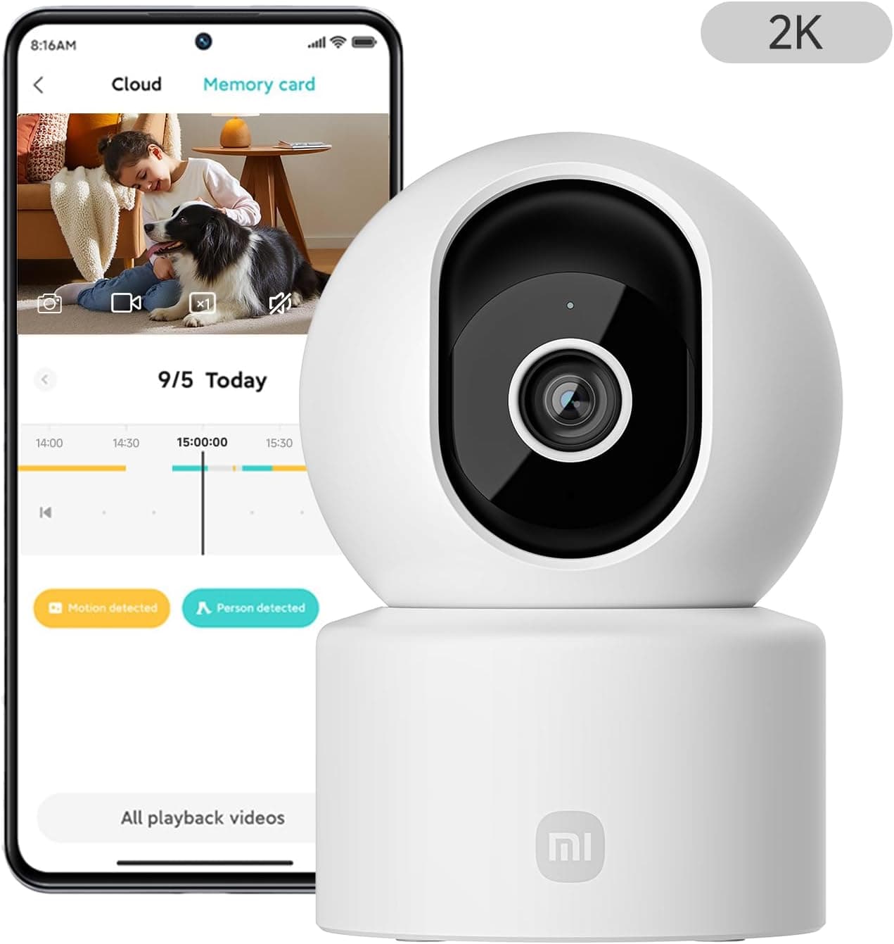 دوربین امنیتی هوشمند Xiaomi وایفای 2K با دید ۳۶۰ درجه مدل C302 دوربین امنیتی هوشمند Xiaomi وایفای 2K با دید ۳۶۰ درجه مدل C302