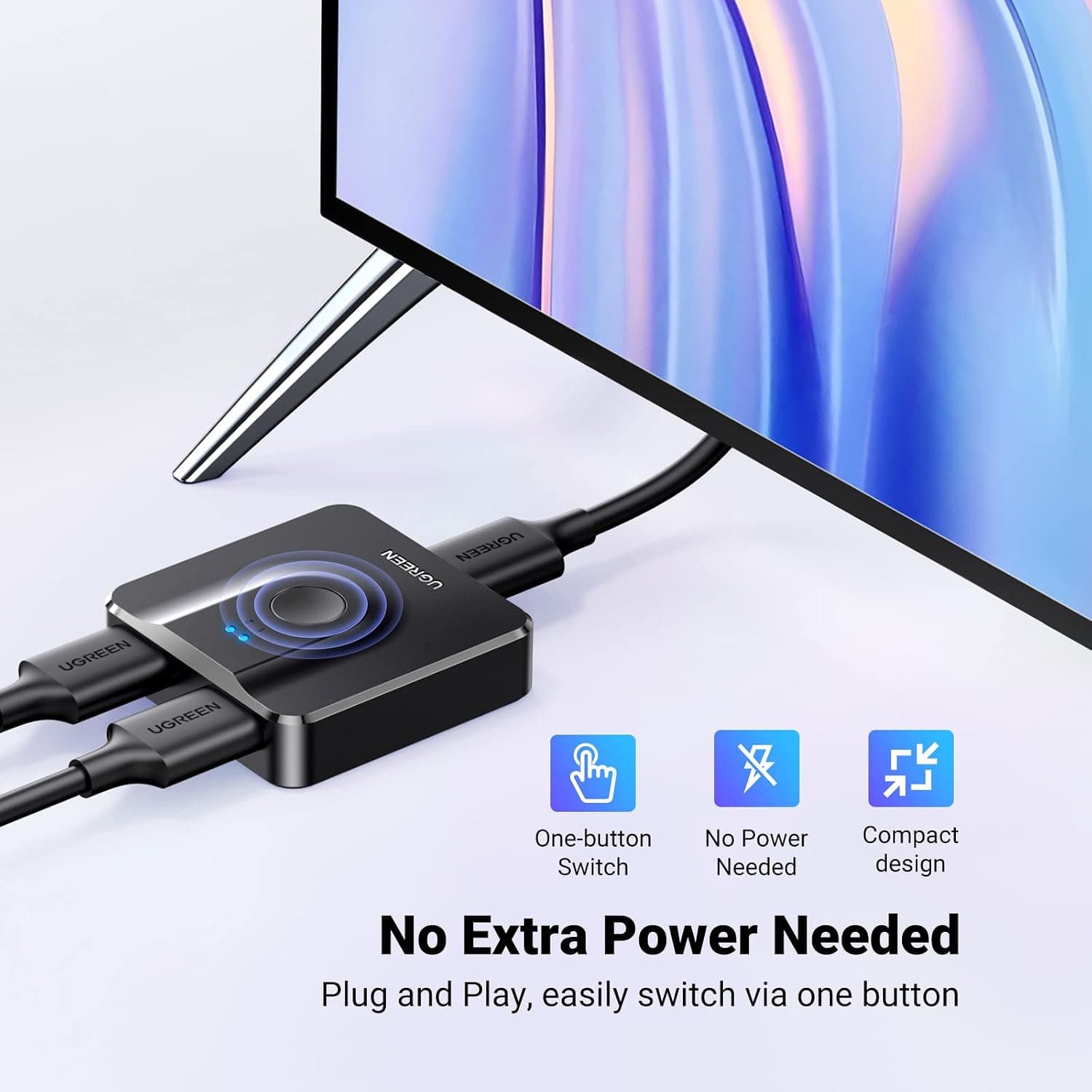 سوئیچ HDMI UGREEN با وضوح 4K@60Hz و 2 ورودی به 1 خروجی سوئیچ HDMI UGREEN با وضوح 4K@60Hz و 2 ورودی به 1 خروجی