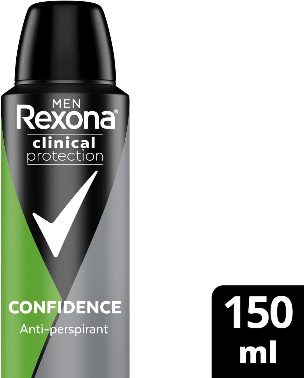 دئودورانت اسپری مردانه Rexona Clinical Protection Confidence 150 ml دئودورانت اسپری مردانه Rexona Clinical Protection Confidence 150 ml