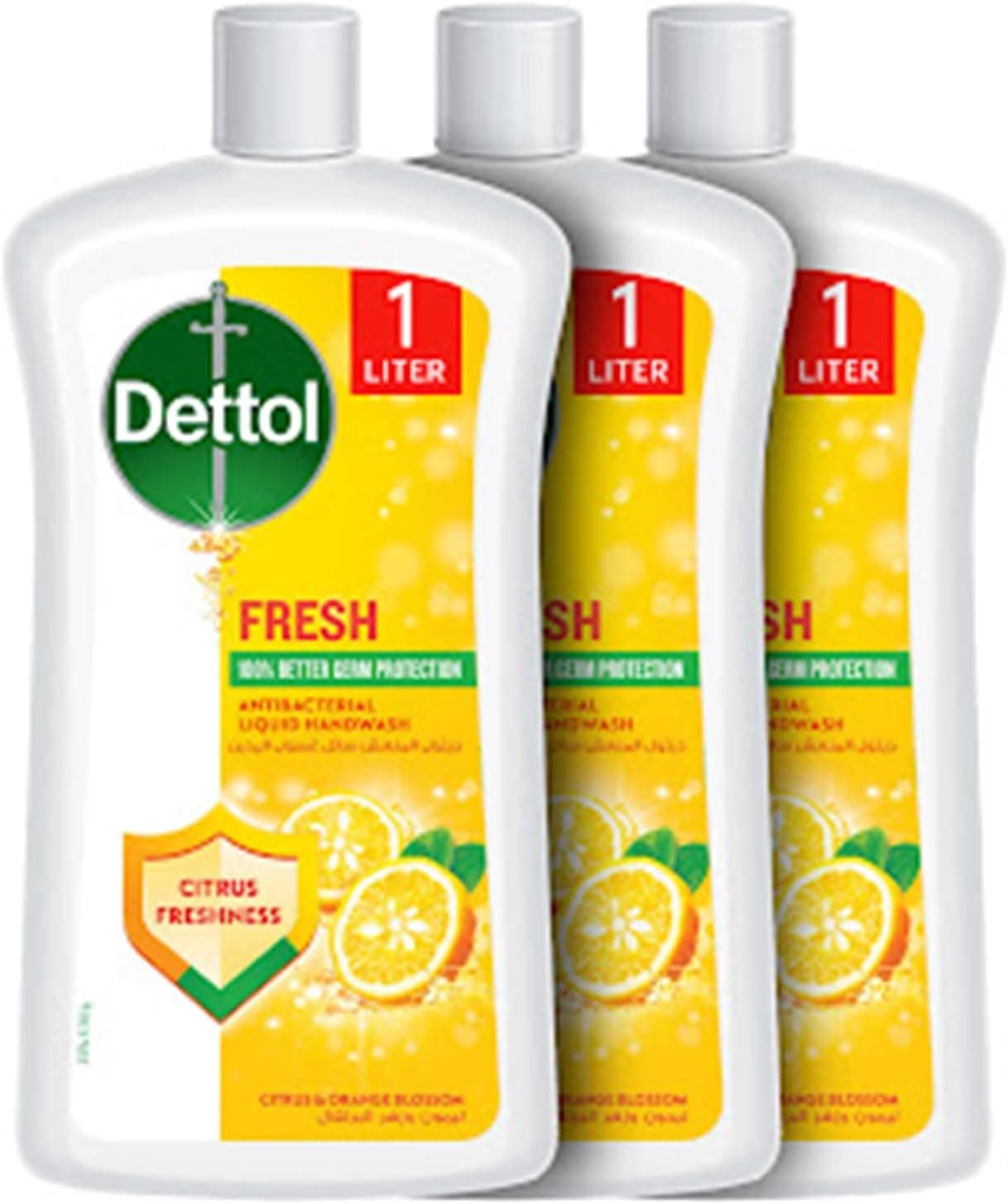 مایع دستشویی Dettol Fresh رفیل با عطر مرکبات و گل نارنج 1L x 3 مایع دستشویی Dettol Fresh رفیل با عطر مرکبات و گل نارنج 1L x 3