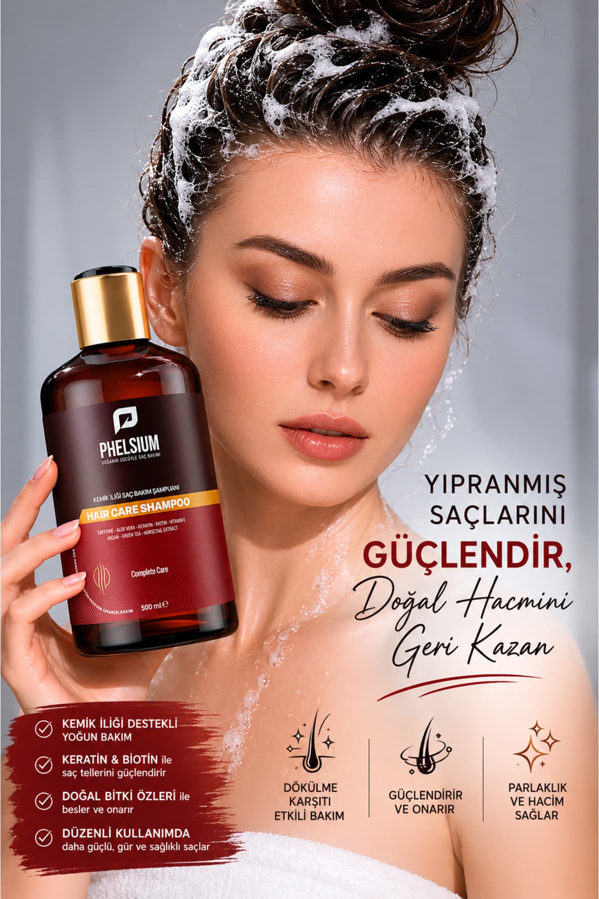 شامپو مراقبتی مغز استخوان PHELSİUM ضدریزش و ضدچربی برای موهای دیررشد مدل 500 ML شامپو مراقبتی مغز استخوان PHELSİUM ضدریزش و ضدچربی برای موهای دیررشد مدل 500 ML