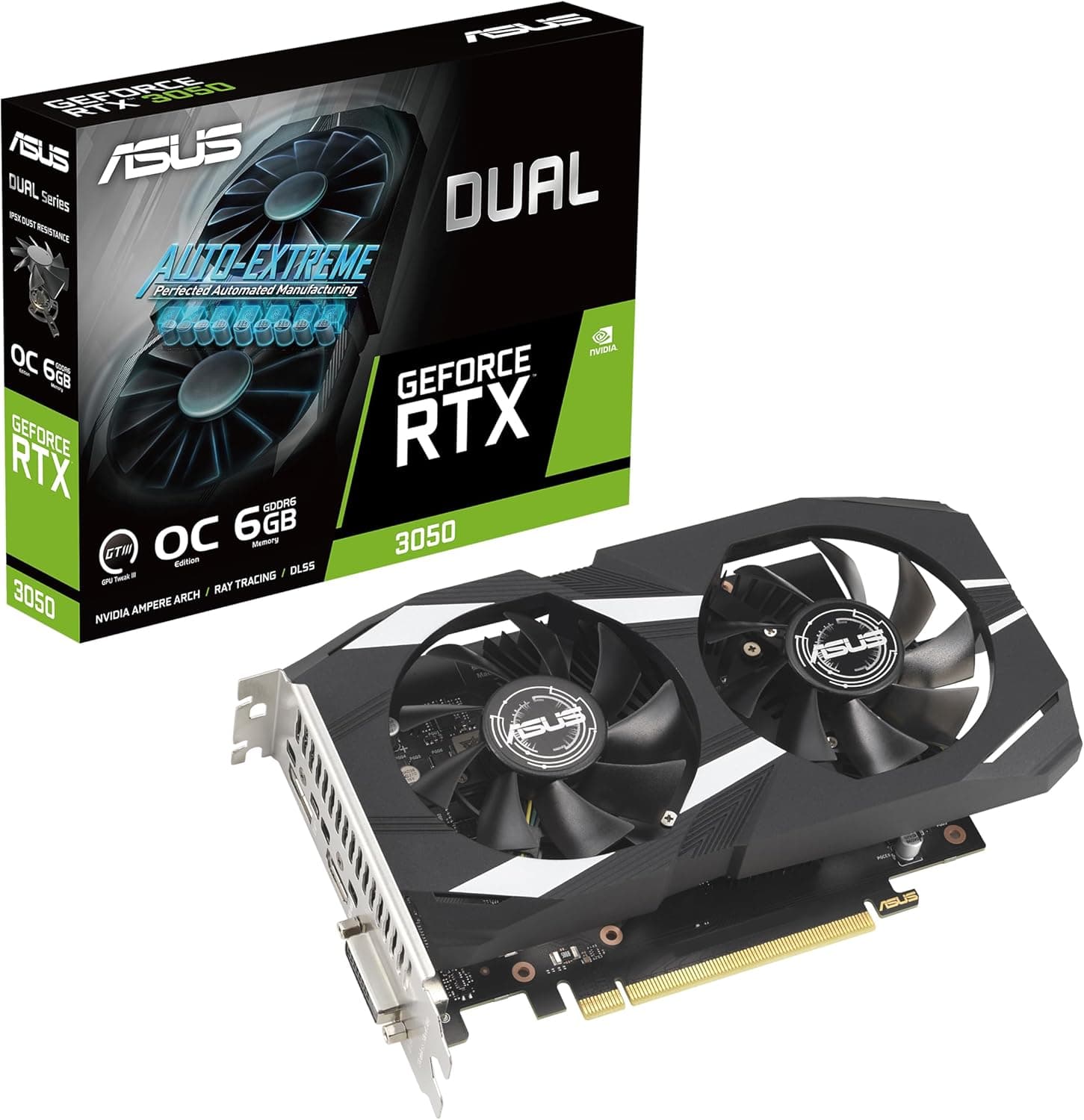 کارت گرافیک ASUS Dual GeForce RTX 3050 OC 6GB مدل DUAL-RTX3050-O6G کارت گرافیک ASUS Dual GeForce RTX 3050 OC 6GB مدل DUAL-RTX3050-O6G