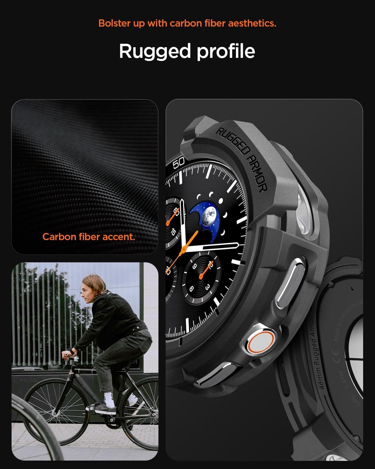 قاب سازگار با Galaxy Watch 8 Classic (46mm) Spigen Rugged Armor مشکی مات مدل ACS10012 قاب سازگار با Galaxy Watch 8 Classic (46mm) Spigen Rugged Armor مشکی مات مدل ACS10012