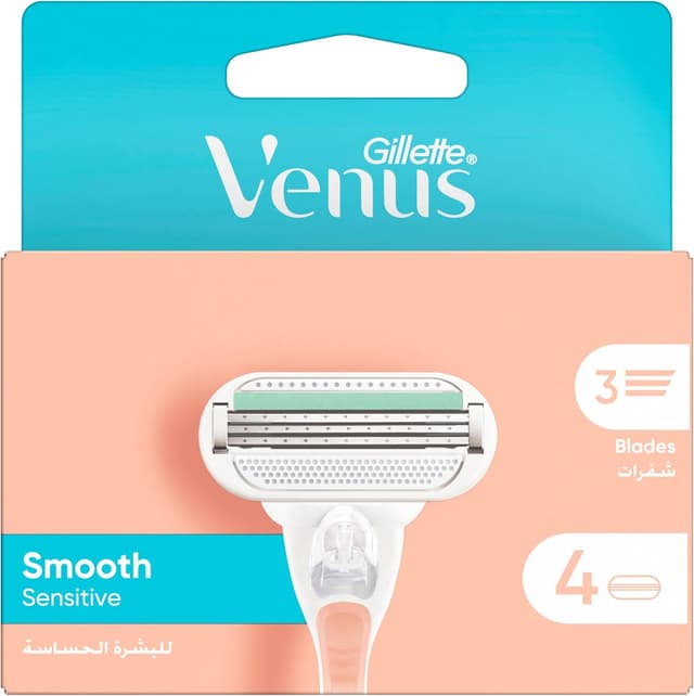 تیغ یدکی زنانه Gillette Venus نرم و حساس 4 عددی تیغ یدکی زنانه Gillette Venus نرم و حساس 4 عددی