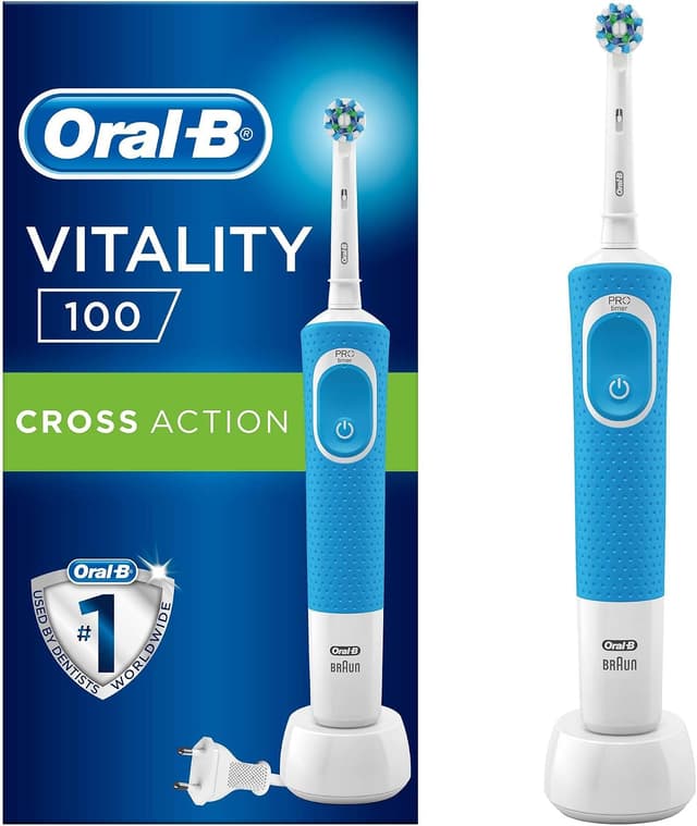 مسواک برقی Oral-B Vitality Cross Action قابل شارژ آبی مدل D100 مسواک برقی Oral-B Vitality Cross Action قابل شارژ آبی مدل D100