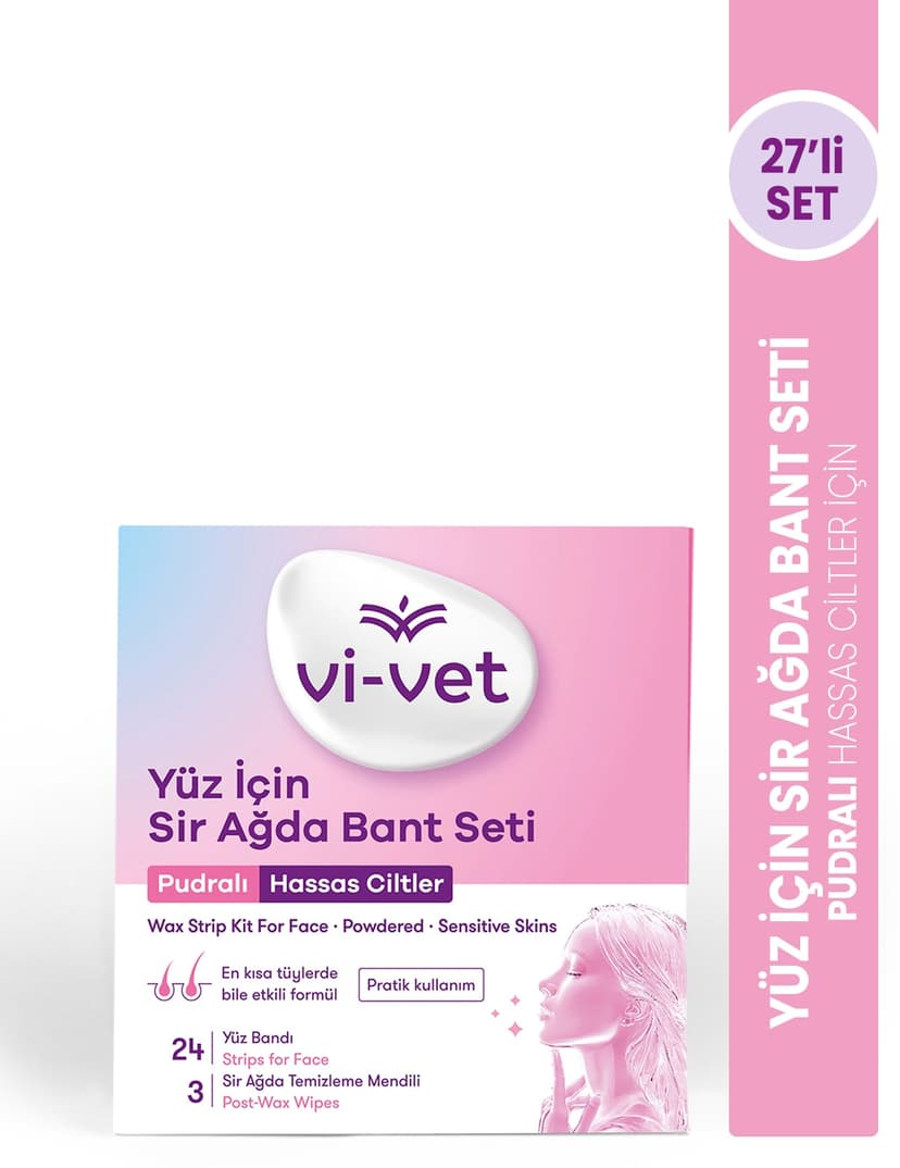 نوار اپیلاسیون صورت Vi vet پودری 24 عددی نوار اپیلاسیون صورت Vi vet پودری 24 عددی