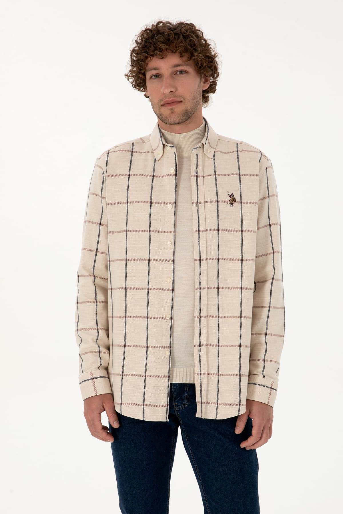 پیراهن مردانه U.S. Polo Assn. کرم چهارخانه آستینبلند فیت معمولی مدل 50316617-VR182 پیراهن مردانه U.S. Polo Assn. کرم چهارخانه آستینبلند فیت معمولی مدل 50316617-VR182