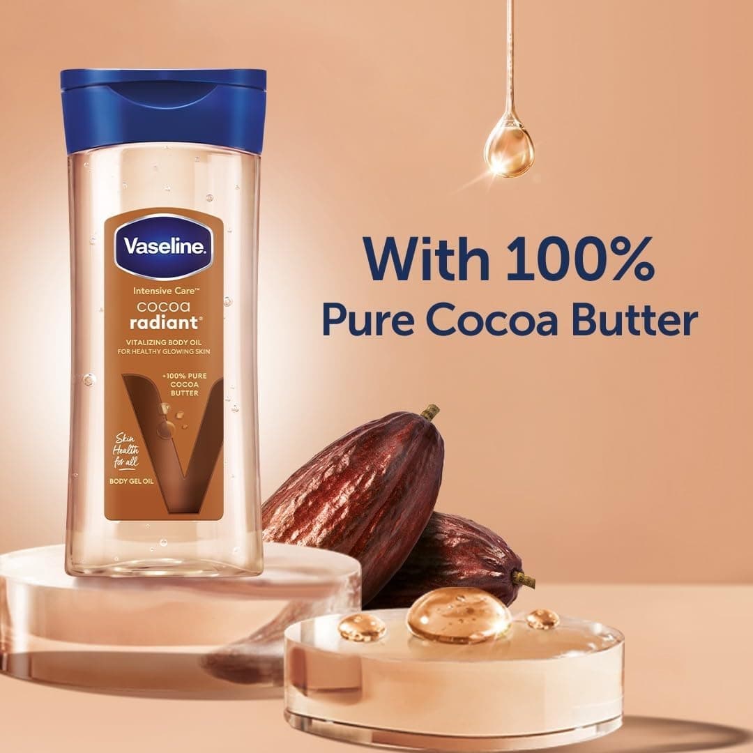 روغن بدن Vaseline با کره کاکائو Intensive Care Cocoa Radiant 200 ml روغن بدن Vaseline با کره کاکائو Intensive Care Cocoa Radiant 200 ml