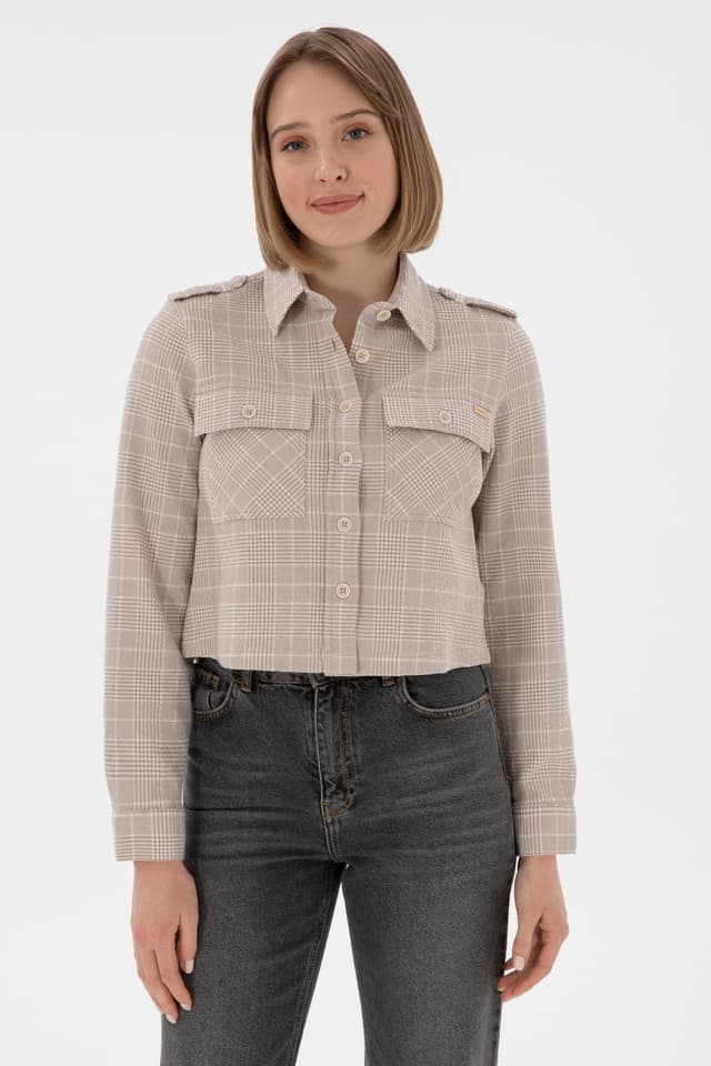 پیراهن زنانه U.S. Polo Assn. آستین بلند رنگ سنگی مدل 50291111-VR049 پیراهن زنانه U.S. Polo Assn. آستین بلند رنگ سنگی مدل 50291111-VR049