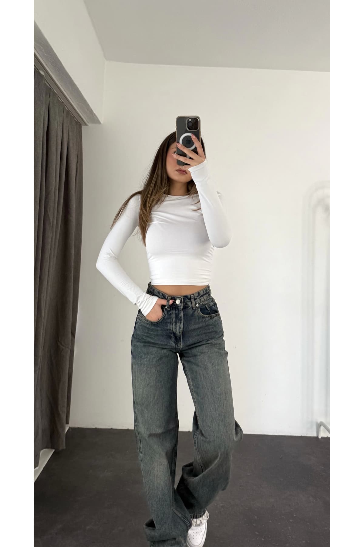 شلوار جین nona butik دمپاگشاد مدل Jazz Tintli شلوار جین nona butik دمپاگشاد مدل Jazz Tintli