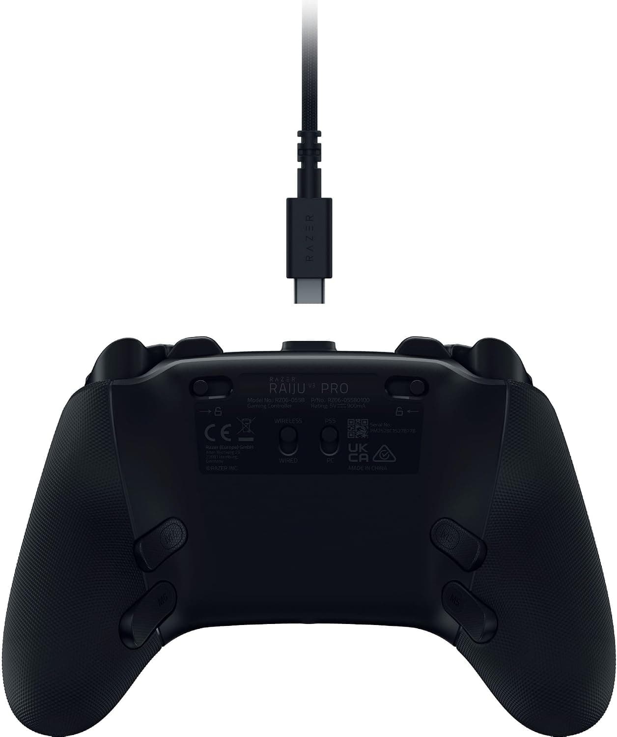 دسته بازی بیسیم PlayStation 5 و PC Razer Raiju V3 Pro با ۴ دکمه جداشدنی و ۲ ضربهگیر پنجهای مشکی دسته بازی بیسیم PlayStation 5 و PC Razer Raiju V3 Pro با ۴ دکمه جداشدنی و ۲ ضربهگیر پنجهای مشکی