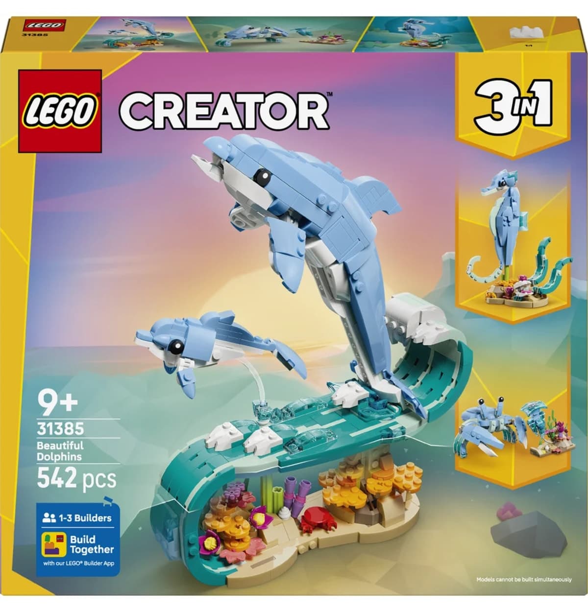لگو Creator 3 در 1 حیوانات دریایی دلفینها مدل 31385 لگو Creator 3 در 1 حیوانات دریایی دلفینها مدل 31385