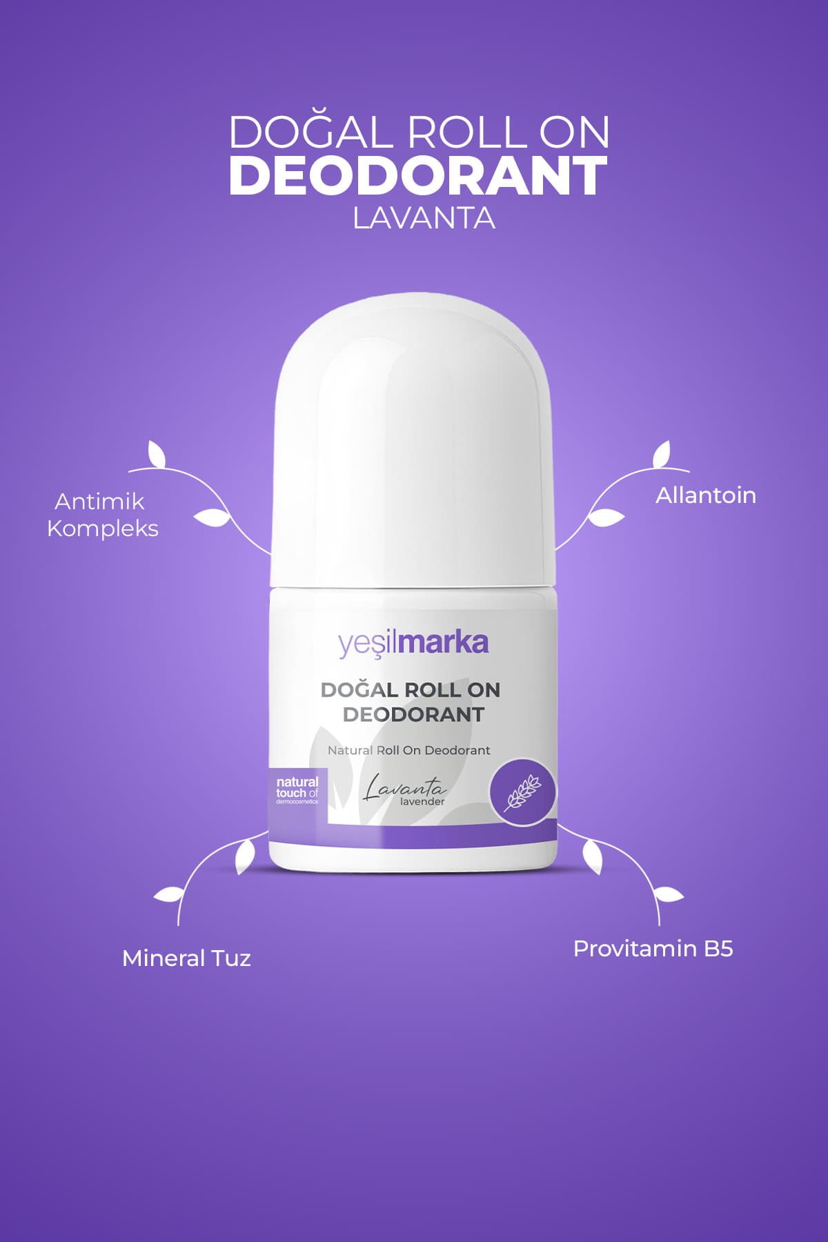 دئودورانت رولآن yeşilmarka با رایحه اسطوخودوس ضد بوی تعریق 50 ml دئودورانت رولآن yeşilmarka با رایحه اسطوخودوس ضد بوی تعریق 50 ml