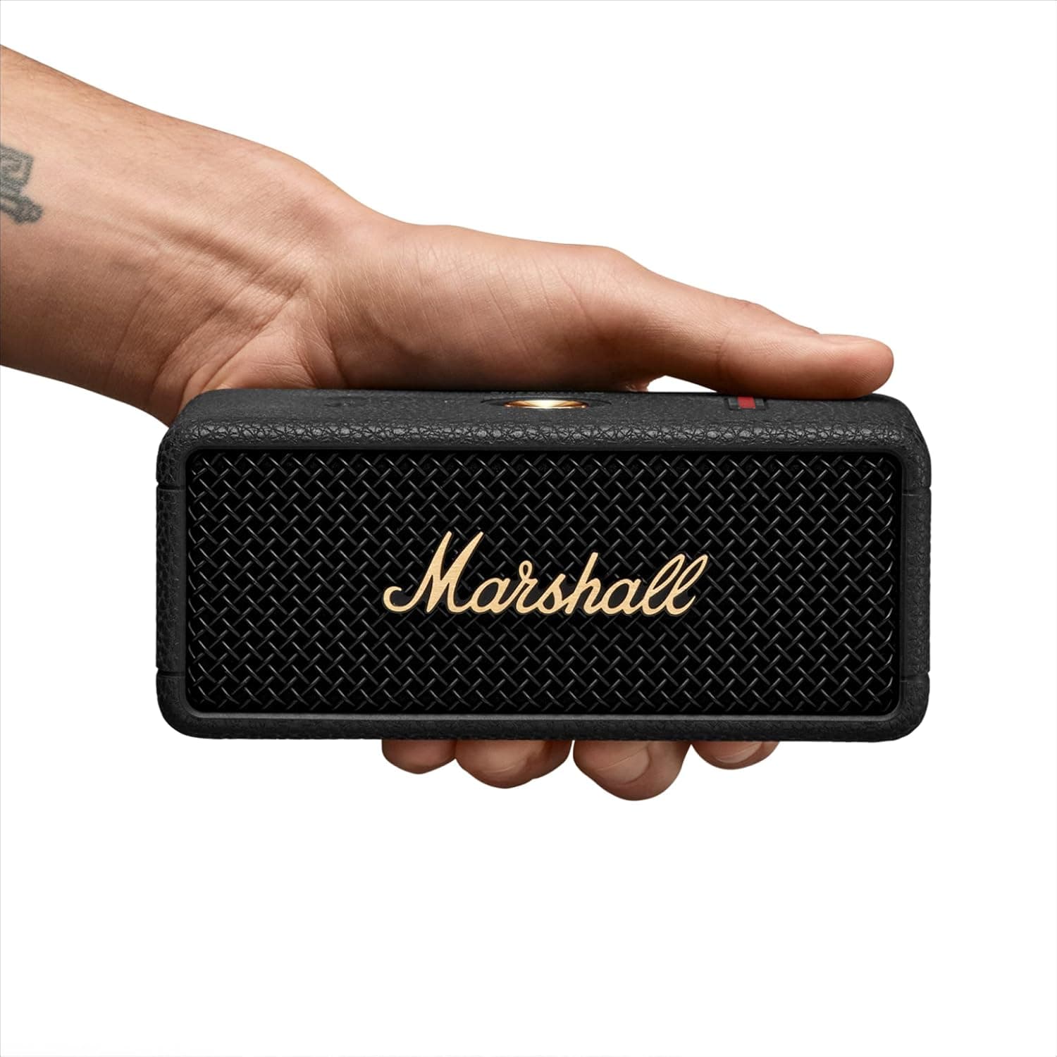 اسپیکر بلوتوثی Marshall مشکی و برنجی مدل Emberton III اسپیکر بلوتوثی Marshall مشکی و برنجی مدل Emberton III