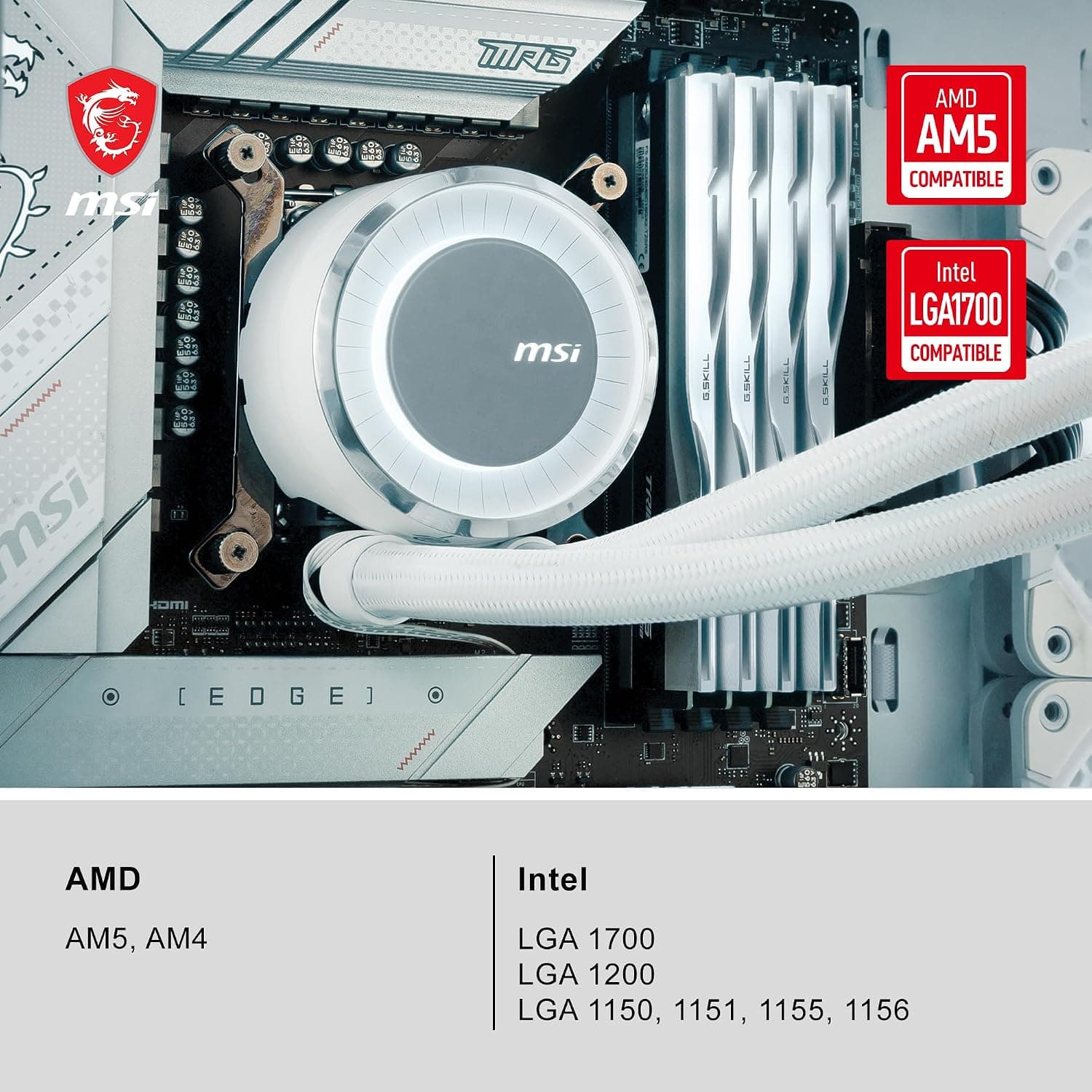 خنککننده مایع پردازنده MSI سفید MAG CoreLiquid E240 240mm خنککننده مایع پردازنده MSI سفید MAG CoreLiquid E240 240mm
