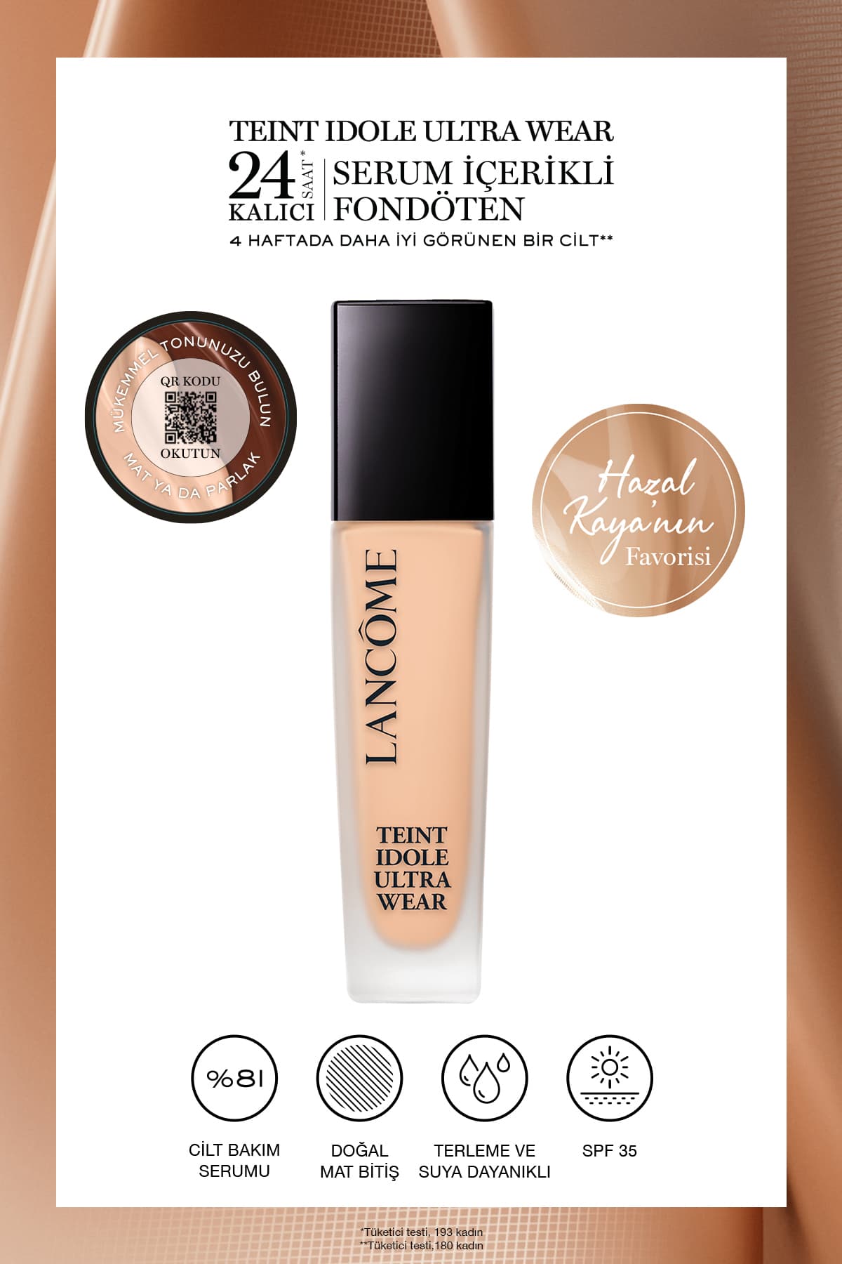 فوندوتن Lancome Teint Idole Ultra Wear ماندگاری 24h مدل 125W فوندوتن Lancome Teint Idole Ultra Wear ماندگاری 24h مدل 125W