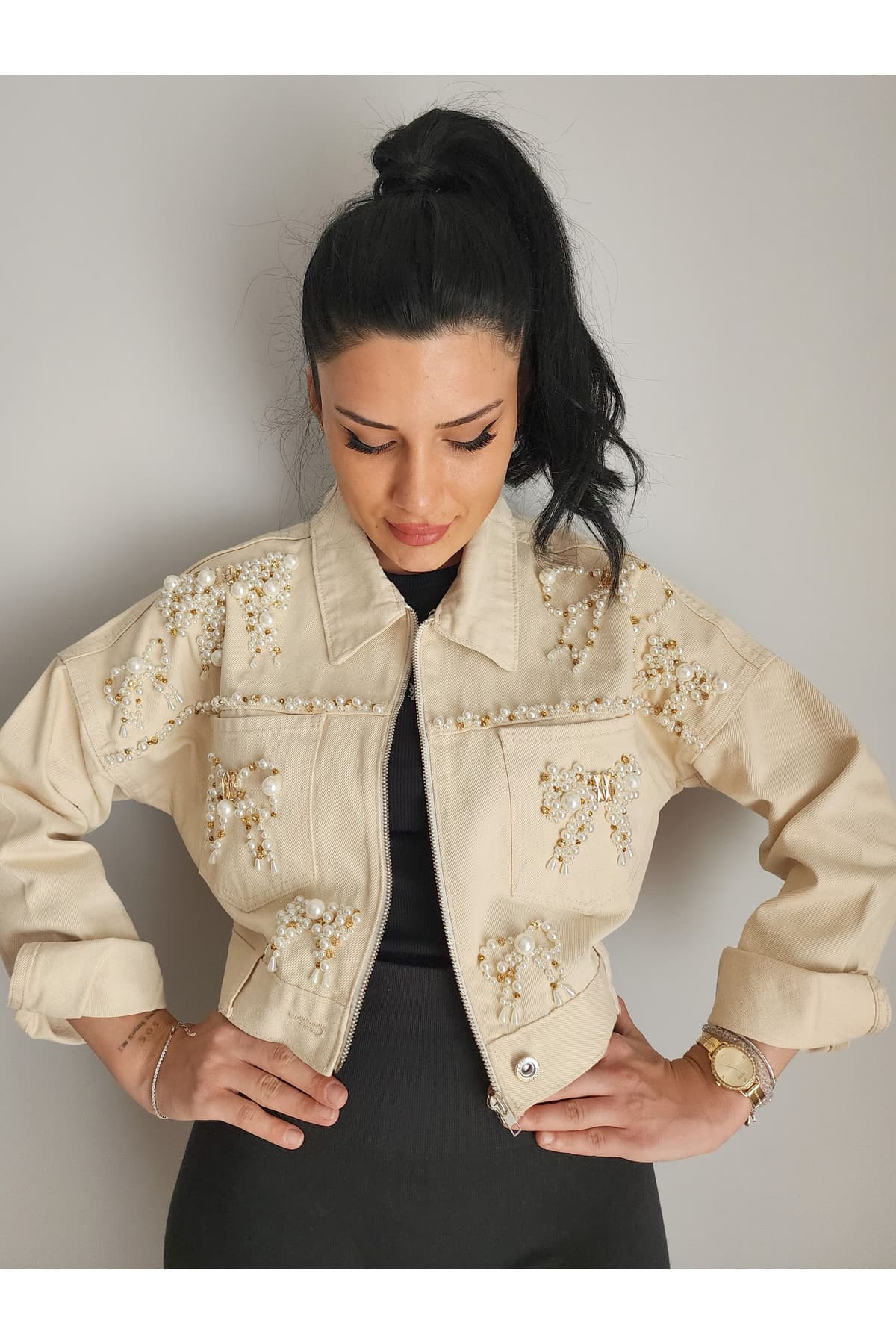 کت زنانه جکت دنیم رنکارنگ کت زنانه جکت دنیم رنکارنگ