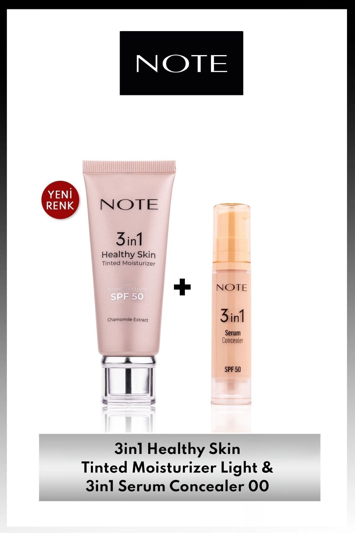 ست 2 تایی کرم و سرم کانسیلر Note Cosmetics سری 3in1 SPF50 شماره 00 Light ست 2 تایی کرم و سرم کانسیلر Note Cosmetics سری 3in1 SPF50 شماره 00 Light