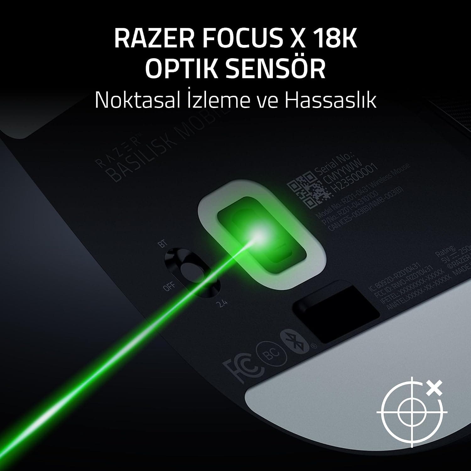 ماوس بازی بیسیم Razer Basilisk Mobile کوچک و ارگونومیک با حسگر Focus X 18K و اتصال سهحالته مشکی ماوس بازی بیسیم Razer Basilisk Mobile کوچک و ارگونومیک با حسگر Focus X 18K و اتصال سهحالته مشکی
