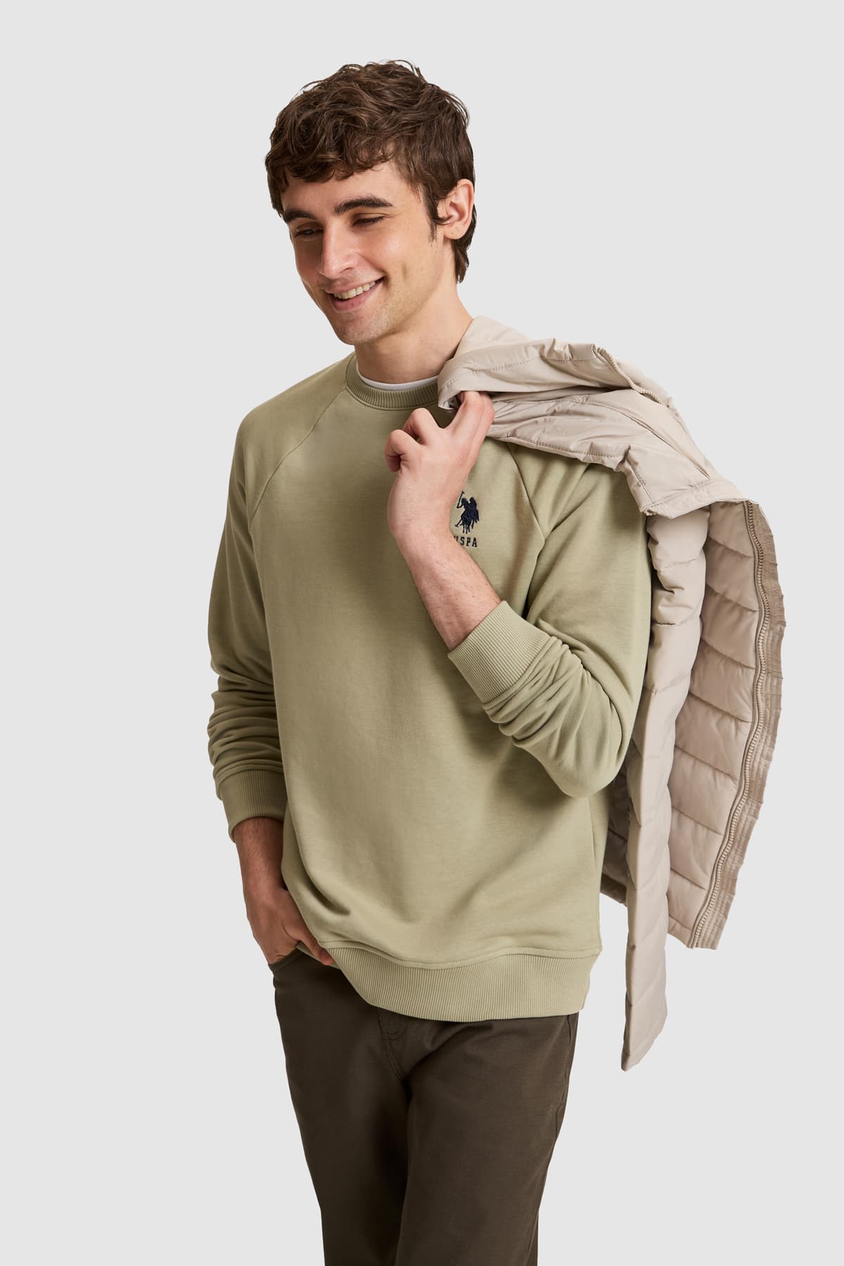 سوئیشرت مردانه U.S. Polo Assn. یقه گرد فیت معمولی خاکی روشن مدل 50329441-VR183 سوئیشرت مردانه U.S. Polo Assn. یقه گرد فیت معمولی خاکی روشن مدل 50329441-VR183