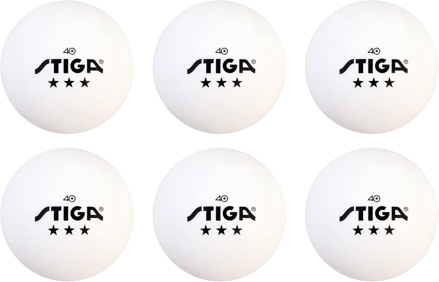 توپ پینگپنگ 3 ستاره STIGA سایز استاندارد 40mm بسته 6 عددی سفید توپ پینگپنگ 3 ستاره STIGA سایز استاندارد 40mm بسته 6 عددی سفید