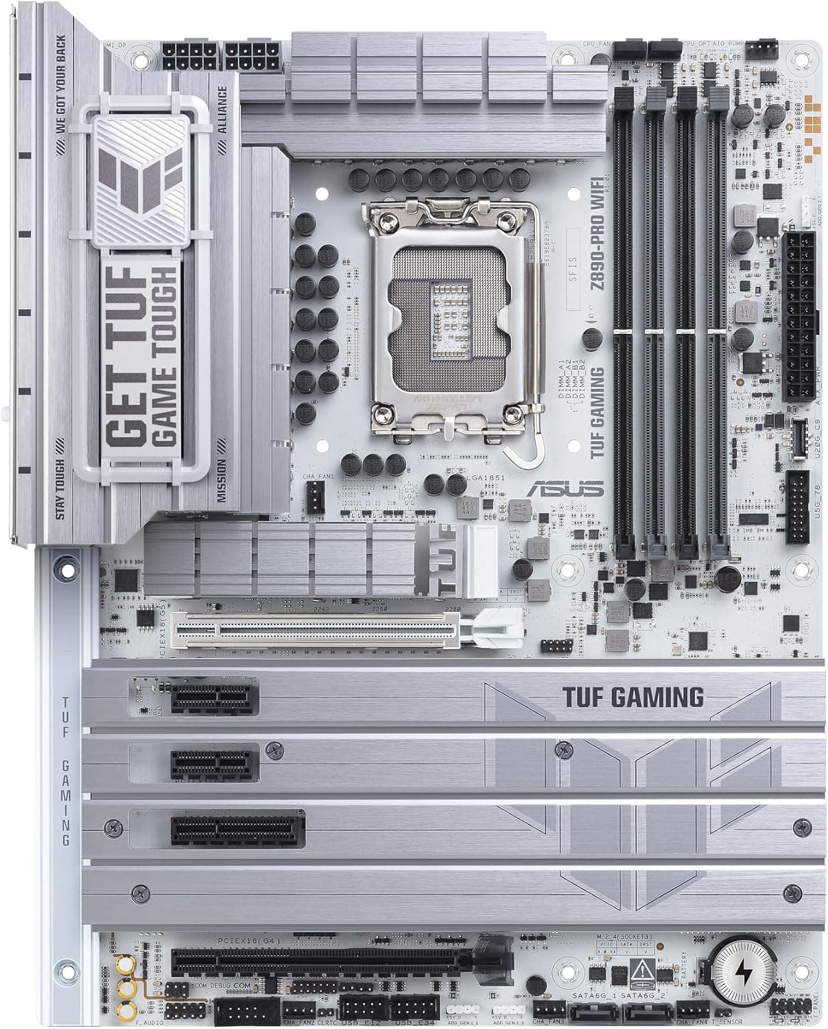 مادربرد ASUS TUF Gaming مدل Z890-PRO WiFi سوکت LGA 1851 سفید مادربرد ASUS TUF Gaming مدل Z890-PRO WiFi سوکت LGA 1851 سفید