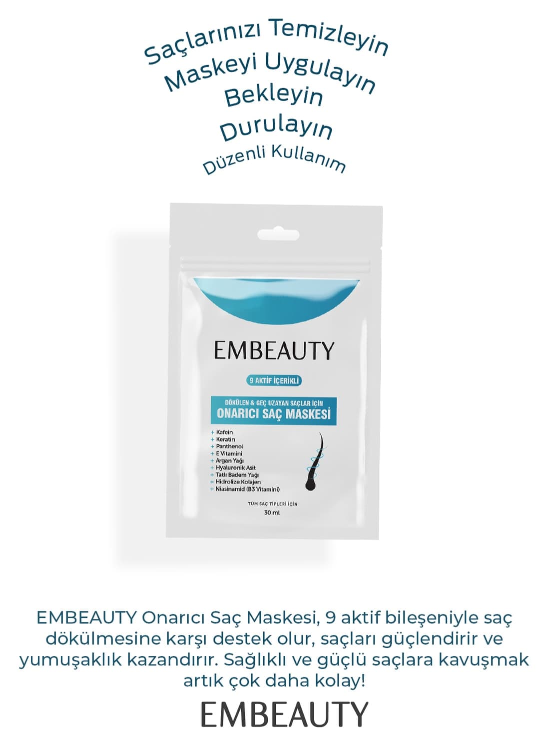 ماسک مو Embeauty با 9 ماده فعال برای موهای آسیبدیده و ریزشی ماسک مو Embeauty با 9 ماده فعال برای موهای آسیبدیده و ریزشی