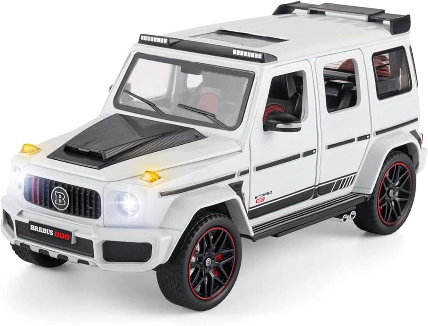 ماشین اسباببازی کودکان Swift مدل Mercedes Benz G63 AMG V12، مقیاس 1:24، فلزی عقبکش با صدا و نور سفید ماشین اسباببازی کودکان Swift مدل Mercedes Benz G63 AMG V12، مقیاس 1:24، فلزی عقبکش با صدا و نور سفید