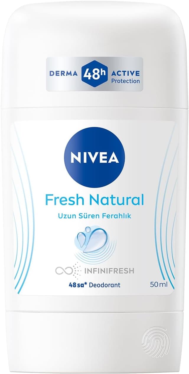دئودورانت استیک زنانه NIVEA Fresh Natural با محافظت ۴۸ ساعته در برابر بوی عرق 50ml دئودورانت استیک زنانه NIVEA Fresh Natural با محافظت ۴۸ ساعته در برابر بوی عرق 50ml