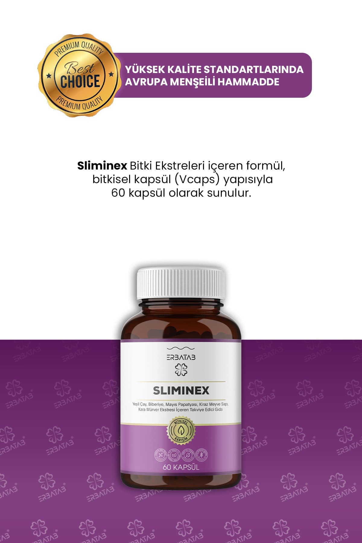 کپسول Sliminex حاوی عصاره چای سبز، رزماری، بابونه و دمگیلاس Erbatab، 60 عدد کپسول Sliminex حاوی عصاره چای سبز، رزماری، بابونه و دمگیلاس Erbatab، 60 عدد