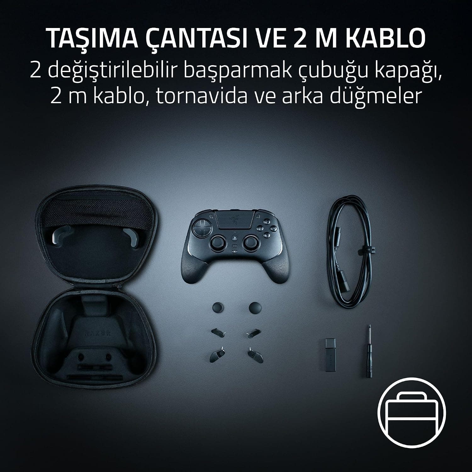 دسته بازی بیسیم PlayStation 5 و PC Razer Raiju V3 Pro با ۴ دکمه جداشدنی و ۲ ضربهگیر پنجهای مشکی دسته بازی بیسیم PlayStation 5 و PC Razer Raiju V3 Pro با ۴ دکمه جداشدنی و ۲ ضربهگیر پنجهای مشکی